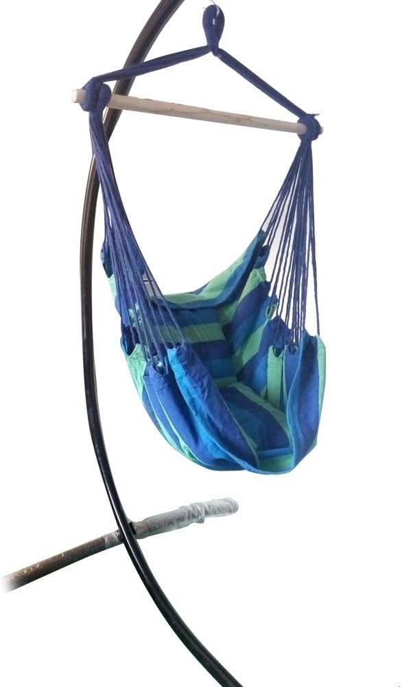 dalina Hanging Hammock Chair Porch Swing Cotton Canvas Hanging Rope Chair with Pillows Swing Chair