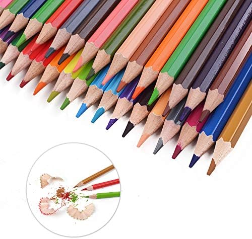 Set of high-quality colored pencils in a variety of hues on a white background.