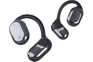 ZIHNIC Open-Ear Wireless Bluetooth Headphones with Mic, Comfortable Ear Hooks, 28H Battery, IPX5 Waterproof, Compatible with Phone, Android Phone-Black