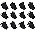 Gelante 12 Pairs Knitted Magic Stretch Winter Gloves for Men and Women, Warm Gloves for Cold Weather 2098G Black