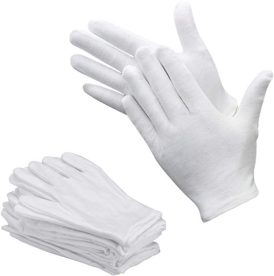 Bestgle White Gloves, 15 Pairs Soft Cotton Stretchable Work Glove