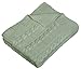 Arus Luxury Cotton Cable Knit Throw Blanket, Sage