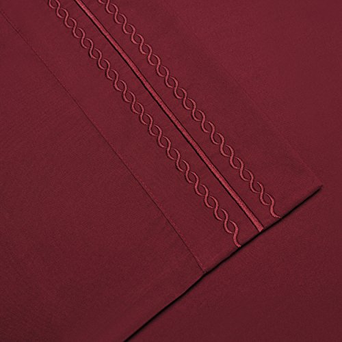 Superior Infinity Embroidered Luxury Soft, Cooling 100% Brushed Microfiber Pillowcase Set of 2, Light Weight and Wrinkle Resistant - 20 x 40 King Pillowcase, Burgundy Home & Kitchen, Bedding, Sheets & Pillowcases, Pillowcases