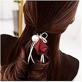 Casualfashion 6Pcs Stylish Korean Morning Glory Flower Ribbon Hair Bows Hair Ties Ponytail Holder for Women Girls