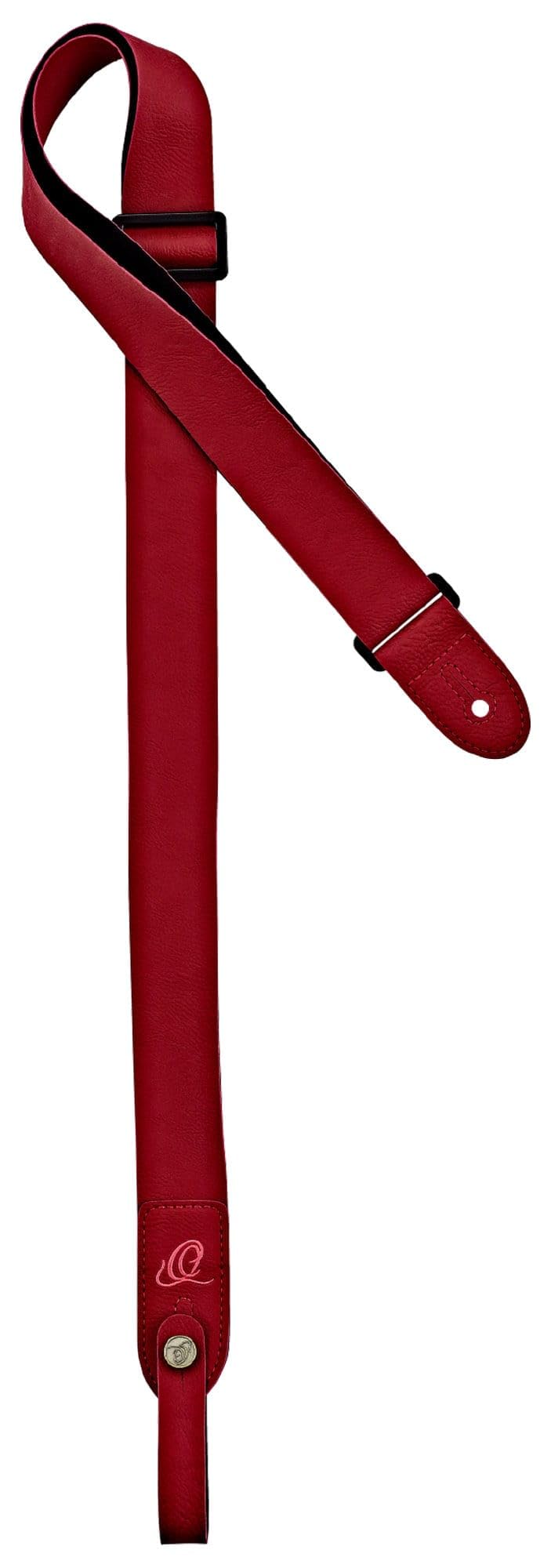 Ortega Guitars Vegan Ukulele Strap – Adjustable Length – Vegan Series – CONNECT Strap Connector Included – Red (OSVU-RD)