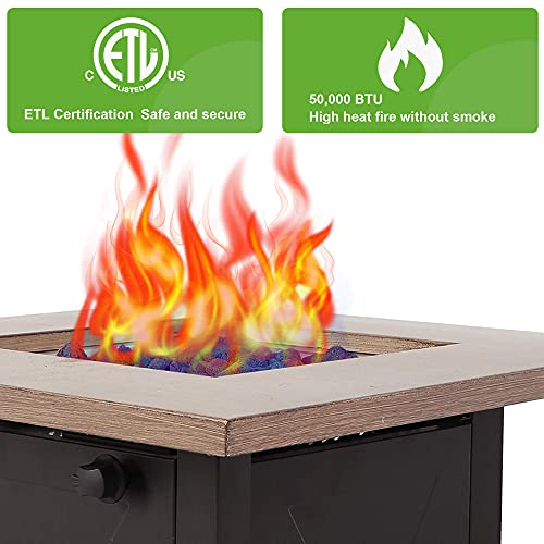 LEGACY HEATING Propane Fire Pit Table 28 inch Outdoor Gas Fire Pit
