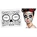Day of The Dead Sugar Skull Face Tattoos Makeup Kit Halloween Glitter Red Roses Temporary Tattoos Stickers for Women Men Kids Mexican Party Favor Supplies (4 Sheets)