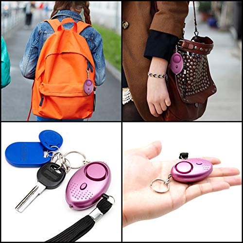 Sonkir Personal Alarm, 5 Pack 130dB Safesound Personal Alarm Keychain, Emergency Self Defense Electronic Device with LED Light for Women Kids and Elderly