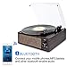 Bluetooth Record Player Belt-Driven 3-Speed Turntable, Vintage Vinyl Record Players Built-in Stereo Speakers, with Headphone Jack/ Aux Input/ RCA Line Out, Brown Woodenthumb 2