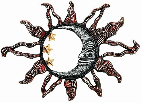 Sungmor Cast Iron Heavy Duty Sun Face Wall Plaque Decorative Garden Art Sculpture Wall Decor Hand Painted Metal Wall Art Home Decor Great Decoration For Garden Kitchen Or Anywhere