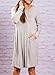 ZESICA Women's Long Sleeve Floral Print Pleated Casual Swing Tunic T-shirt Dresses, X-Large, Light Grey