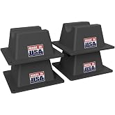 BULLKE 4-Pack Mini Rooftop Pipe Supports - 6" x 6" x 3" - 300 lb Capacity - Direct Saddles for Conduit, PVC and Metal Pipe - UV-Resistant Recycled Plastic - Made in USA