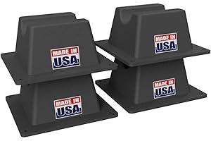 USA Made BULLKE 4 Pack Mini Rooftop Pipe Support - 6" x 6" x 3" - 300 lbs Capacity - UV Resistant - Strong, Durable Roof Pipe Supports for Conduit, Rubber, PVC, Metal Pipes - Universal Fit