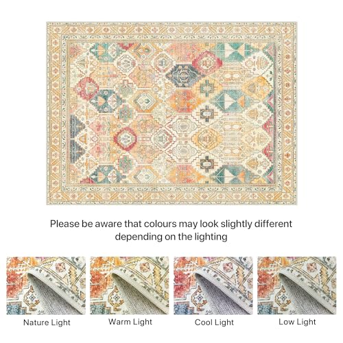 BEIMO Vintage Living Room Rug, Room Rugs, Essential Rug for Living Room, Non-Slip Washable, Large Persian Rugs for Living Room, Multicoloured, 200 x 290 cm