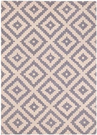 Cult Living 100% Wool Aztec Diamond Hand Tufted Rug, Grey 150cm x 230cm