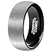 Tungsten Rings for Men 8mm Wedding Band Black Plated Comfort Fit Brushed