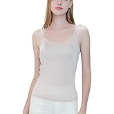 METWAY Womens Silk Camisole/Spaghetti Strap Mulberry Silk Cami Tops/Stretchable Real Knit Silk Tank Undershirt for Layerling