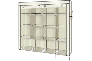 YFZD3087 Portable Closet Wardrobe, Spacious Storage, Heavy Duty (Beige)
