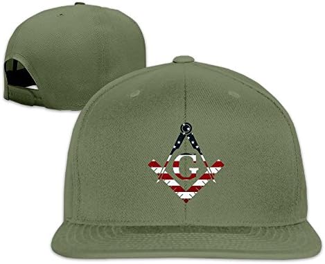 MCWO GRAY Mens/Womens Freemason USA Flag Baseball Hat Hip Hop Cap Cotton Black