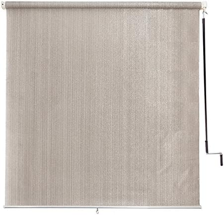 Sunlax 6' x 6' Exterior Cordless Sun Roller Shade UV Block Window Blinds in Color Sesame