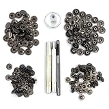 CrazyEve Leathercraft Gunmetal Copper Press Studs Snap Fasteners Poppers Sewing Clothing Snaps Button 40 pcs With Fixing Tool (655(10mm))
