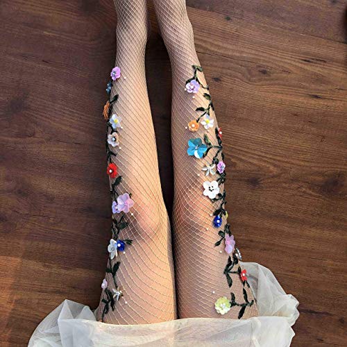 flower fishnet tights