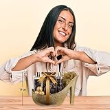 accentra Luxury Bath Set 9 Piece Gold Glitter High Heel Pumps Spa Relaxation view 3