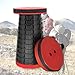 VICKERT Retractable Folding Stools Sturdy Portable Lightweight Plastic Stool for Camping Adults Kids,Collapsable Stool Portable for Indoor Outdoor Travel Camping Climbing Fishing Garden BBQ (Red)thumb 2
