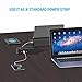 MAKETECH U-Shaped Multi-function 4-Outlet Power Strip with 4 USB Smart Charging Ports and Detachable Power Cable for Office, Workbench, Home, Nightstand & Dresser