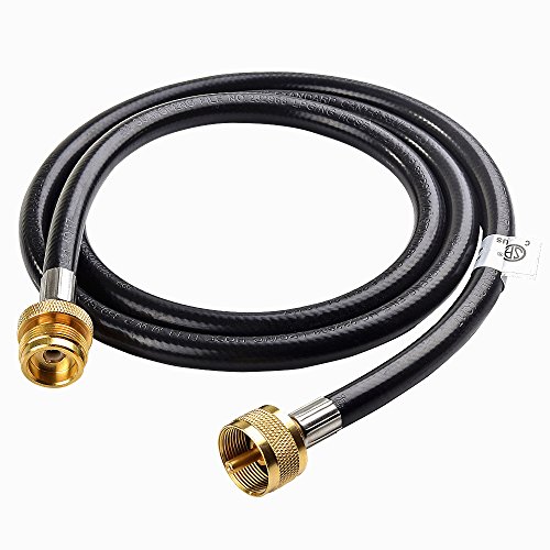 GASPRO 5FT Propane Extension Hose Assembly with 1inch X 20 Female Throwaway Thread by 1" X20 Male Throwaway Thread- T and Y Connector