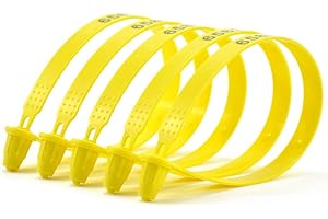 Leadseals(R) 100 Yellow Plastic Truck Trailer Seals Tite-Lock Tractor Door Seal Tamper Evident Security Tags Numbered Safty Disposable Locks for Trailer Logistics Shipping Transport