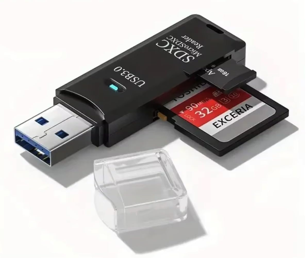 USB 3.0 Micro SD Card Reader - For SDHC, SDXC, SD, MMC, RS-MMC, Micro SDXC, Micro SDHC - Memory Card Adapter - Compatible with Sony, Panasonic, Canon, Samsung, Nikon more - For Windows and Mac