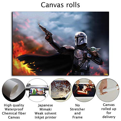 Star Wars Mandalorian Baby Yoda Wall Decoration Canvas Art Mural