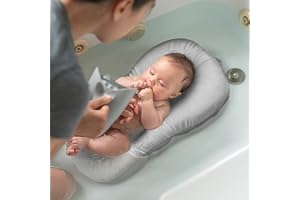 Baby Bath Mat, KAKIBLIN Baby Bath Cushion Soft Anti-Slip Bath Pad Toddler Bath Pillow, Grey