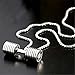Dumbbell Necklace Stainless Steel Couples Barbell Pendant Keep Fit Jewelry Valentines' Gift (White Big)