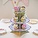 Talking Tables Afternoon Tea Cake Stand Floral Party Decorations | Truly Scrumptious |Card, 3-Tier, Anniversary, Birthday, Baby Shower, Wedding Pink, Blue, Yellow, Height 36cm, 14