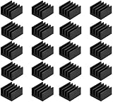 Easycargo 20pcs Small Mini Heatsink Kit + Thermal Conductive Adhesive Tape, Mini Cooler Heat Sink for Cooling VRM Stepper Driver MOSFET VRam Regulators (8.8mmx8.8mmx5mm)