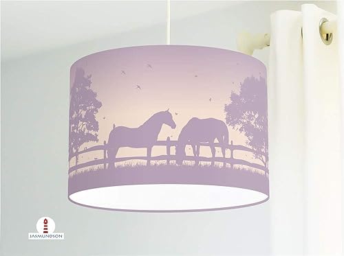 Lampe Madchen Kinderzimmer Pferde In Altflieder Und Rose Aus Baumwolle Alle Farben Moglich Amazon De Handmade