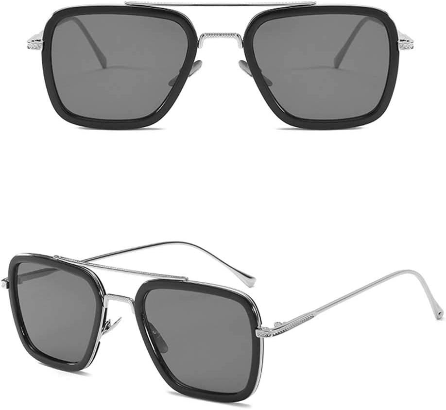 Nexthops Glasses Edith Tony Stark Sunglasses Cosplay in Metal and AC Square Eyewear Accessory Costume Hallowee for Unsiex Adults