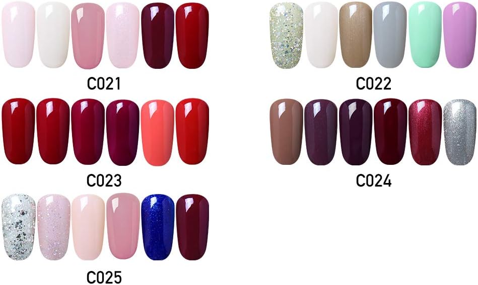 Elite99 Vernis Semi Permanent Vernis Gel Lot De 6 Vernis à Ongles Brillants Nail Gel Uv Led Soakoff Kit Pour Ongle 10ml Kit23