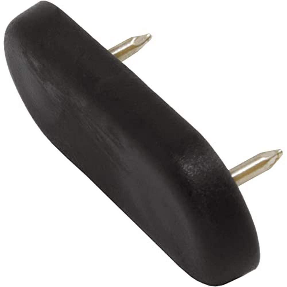 Adsamm® / 32 x Glides in plastic with nail | 0,71'' x 1,73'' (18x44 mm) | black | angular | Premium quality furniture sliders with nail by Adsamm®