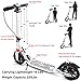 Goplus Folding Kick Scooter for Adult Teen Deluxe Aluminum 2 Big Rubber Wheels Glider Adjustable Height w/Dual Suspension, 220lbs Capacity (White)