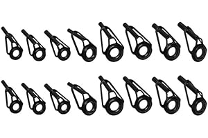 16Pcs Fishings Rod Tip Ceramic Rings Guide Repair Replacement Tip Part Tackle Tool Eyelets