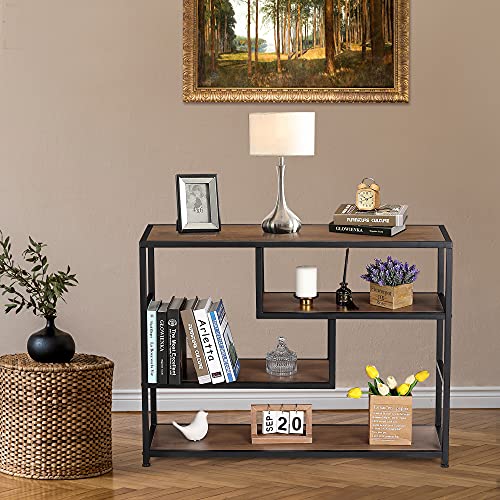 Rustory Rustic Console Table, 3Tier Industrial Farmhouse Sofa Table