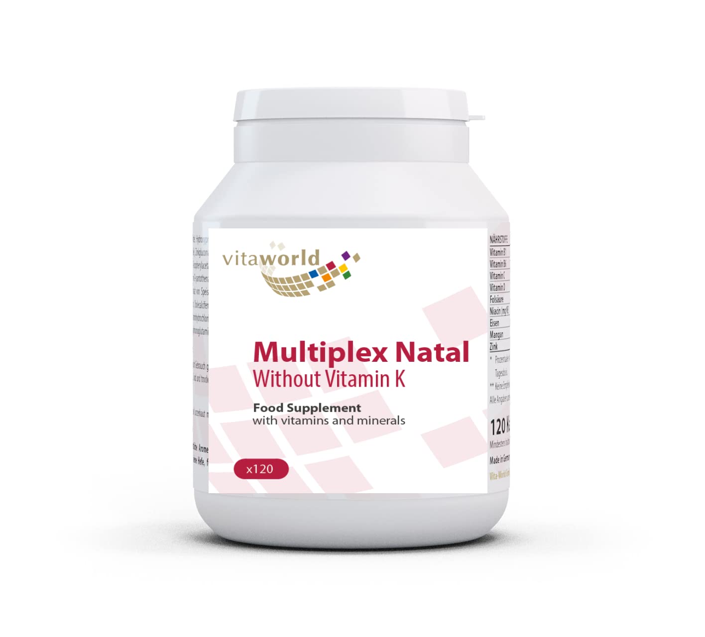 Vita World Multivitamin Without Vitamin K l 120 Capsules l Without Iodine and Without Vitamin K l Vegan