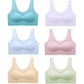 Demifill Teen Girls Seamless Sports Bra Tagless No Show Training Bra with Removable Padding Bras for Teens Multipack
