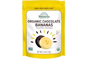 NATIERRA Organic Freeze-Dried Chocolate Bananas | Non-GMO & USDA Organic | 2.5 Ounce (Pack of 1)