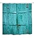 Goodbath Barn Door Shower Curtain, Waterproof and Mildew Resistant Polyester Fabric Bathroom Curtains, 72 x 72 Inch, Turquoise (Turquoise)