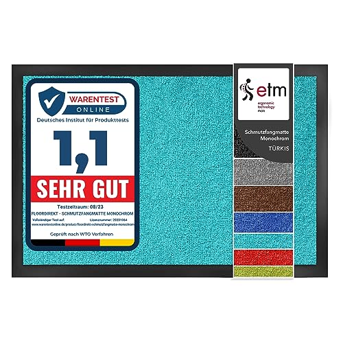 etm Schmutzfangmatte ColorLine | Türmatte in vielen Größen | Fußmatte für Innenbereich | Rutschfester Teppich für Flur, Haustür, Eingang, Eingangsbere