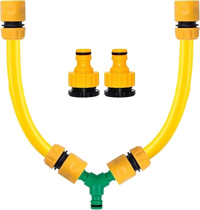 YUNSTK Outdoor Tap Temperature Mixer with Hose Splitter and Connectors